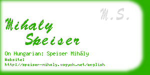 mihaly speiser business card